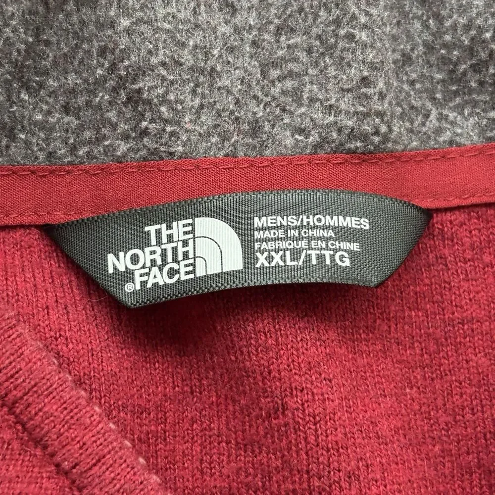 The North Face Men's 2XL Red 1/4 Zip Pullover Sweater Long sleeve Burgundy
